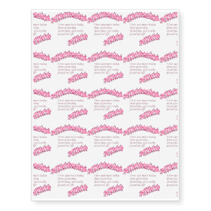 I Love You More Today Temporary Tattoo Sheet
