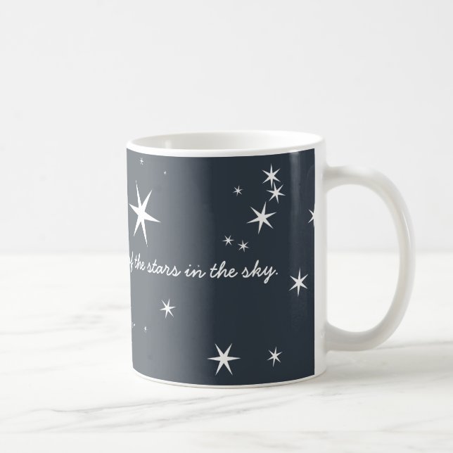 I Love You More Whimsical Stars Blue Coffee Mug (Right)