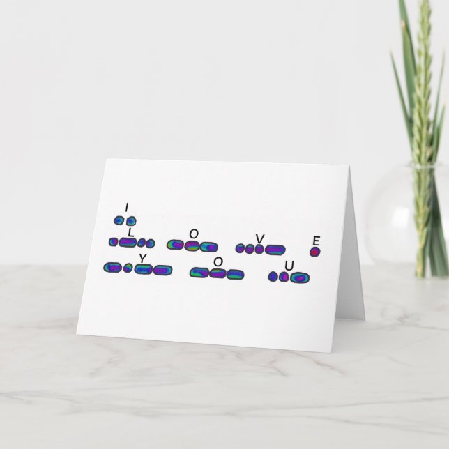"I Love You" Morse Code Hues Card (Front)