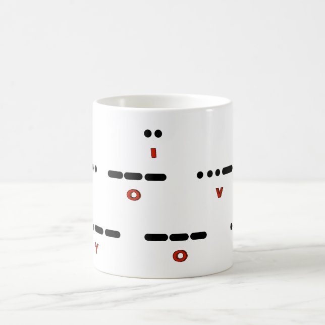 I Love You Morse Code Morphing Mug (Center)