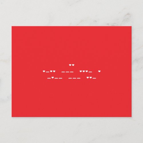 I Love You Morse Code Postcard