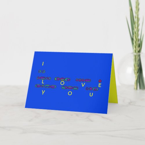 I Love You Morse Code with Hues Card