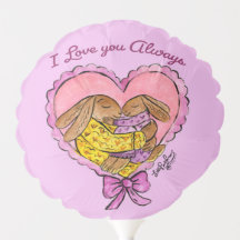 I love you Mother and Daughter Rabbit Balloon