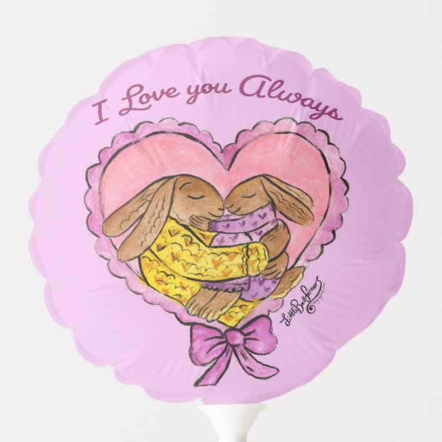 I love you Mother and Daughter Rabbit Balloon (Front)