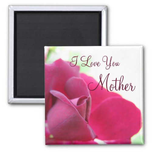 I Love You Mother Soft Pink Rose Mothers Day Magnet