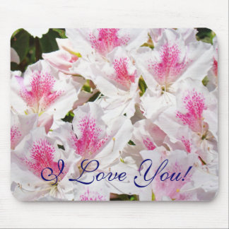 I Love You! mousepad White Pink Azalea Flowers