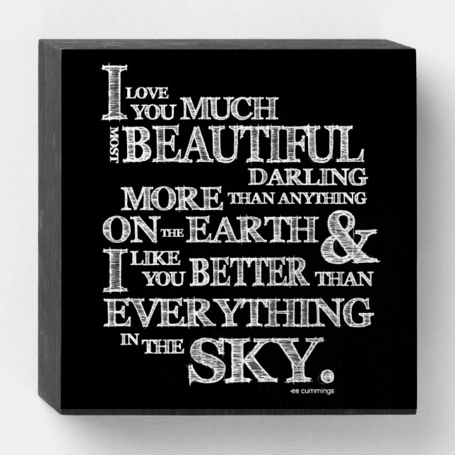 I love you much [most beautiful darling] wooden box sign (Front Horizontal)