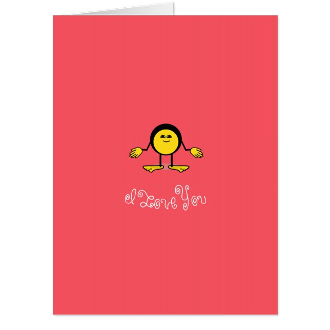 I Love You Mucho Grande Emoticon Valentine Card (Front)