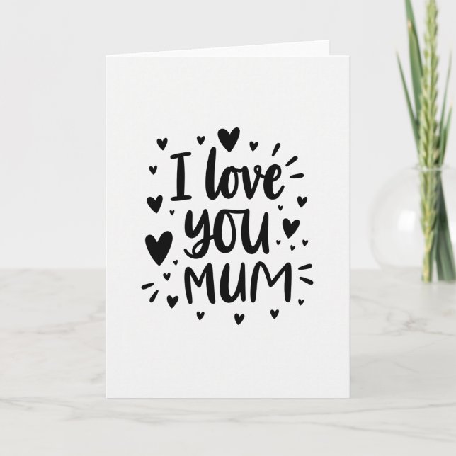 I Love You Mum Heartfelt Card (Front)
