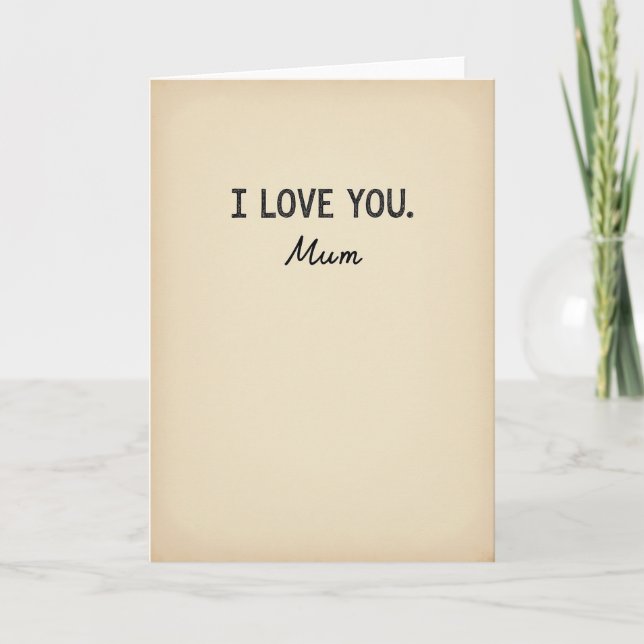 I Love You Mum Message Card (Front)