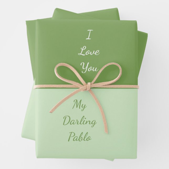 I Love You My Darling Wrapping Paper Sheets (In situ)