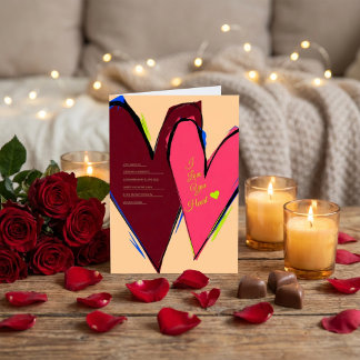 I Love You My Heart Abstract Brushstroke Holiday Card