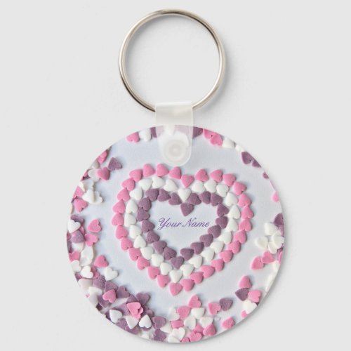 I love you my sweet Valentine with lovely hearts Keychain