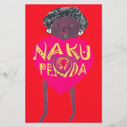 I love you Nakupenda Kenya Swahili Art (Front)