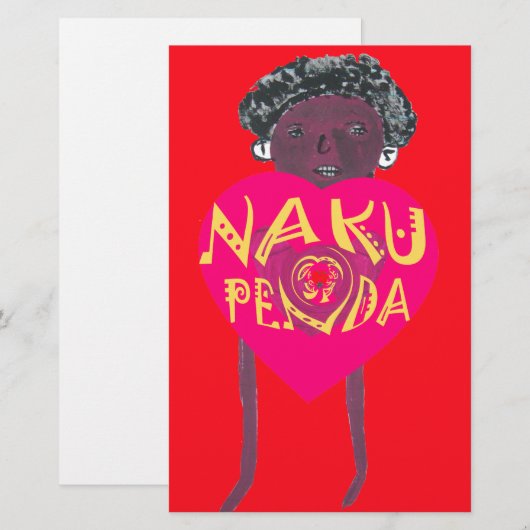 I love you Nakupenda Kenya Swahili Art (Front/Back)