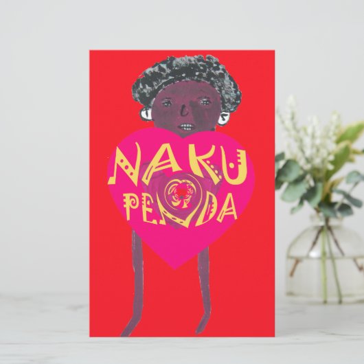 I love you Nakupenda Kenya Swahili Art (Standing Front)