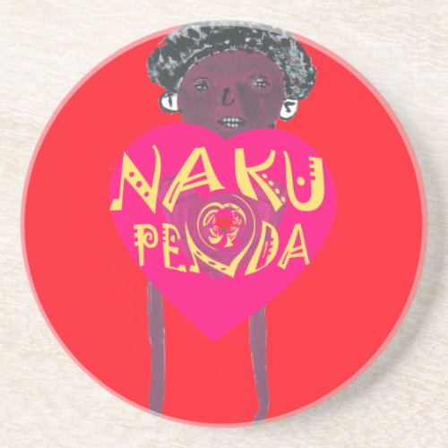 I love you Nakupenda Kenya Swahili Art Coaster