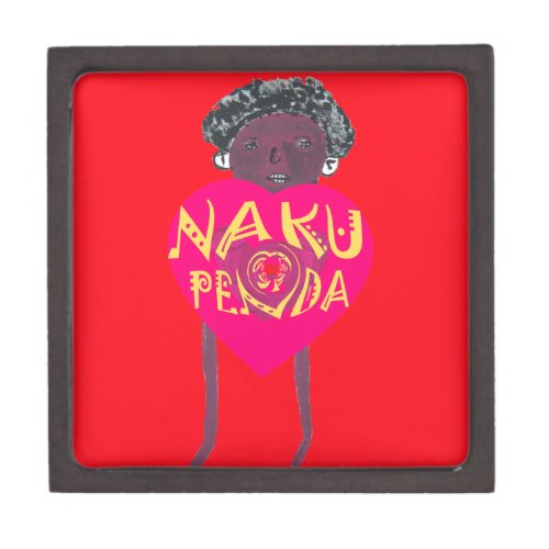 I love you Nakupenda Kenya Swahili Art Jewelry Box