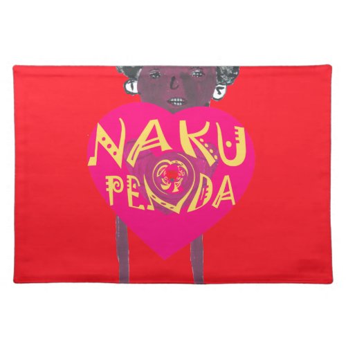 I love you Nakupenda Kenya Swahili Art Placemat