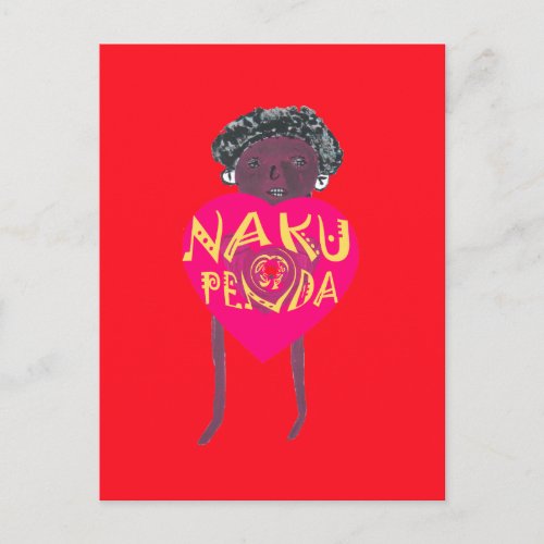I love you Nakupenda Kenya Swahili Art Postcard