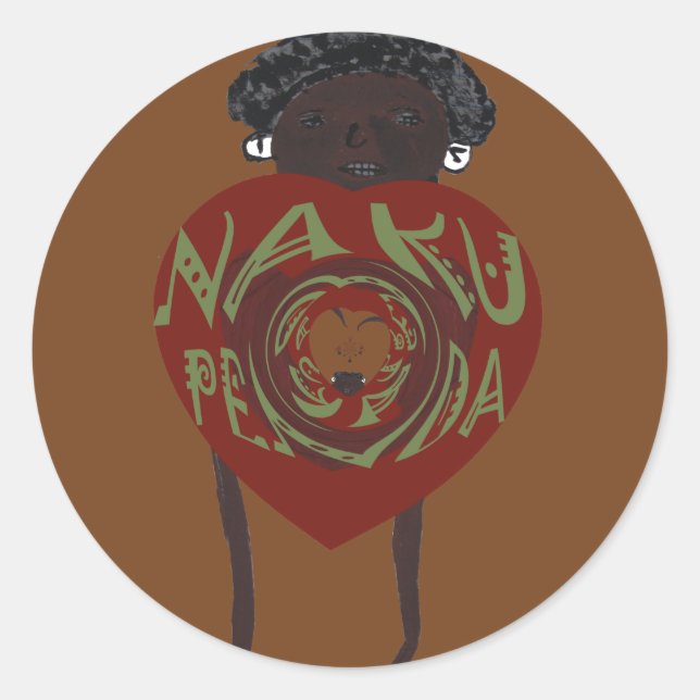 I love You! Nakupenda Sana Classic Round Sticker (Front)