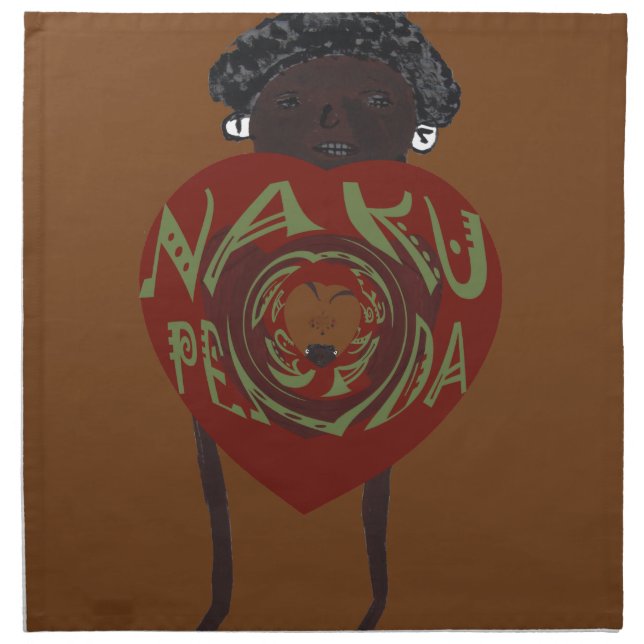 I love You! Nakupenda Sana Cloth Napkin (Front)