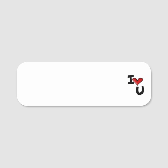 I love you  name tag (Front)