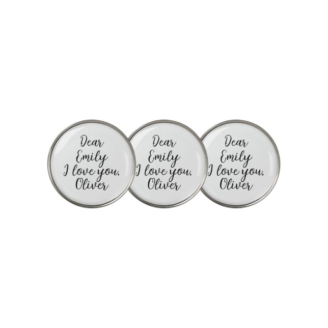  I Love You Name Template Golf Ball Marker (3 Up)