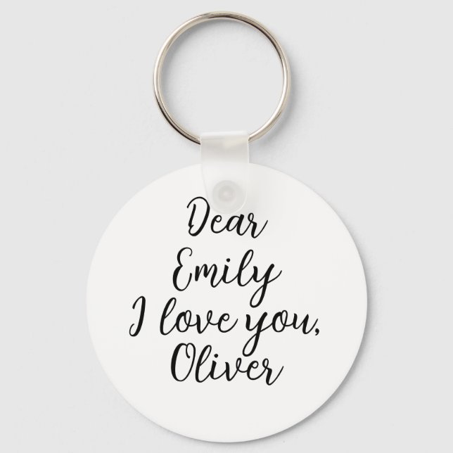  I Love You Name Template Keychain (Front)