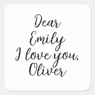 I Love You Name Template Square Sticker
