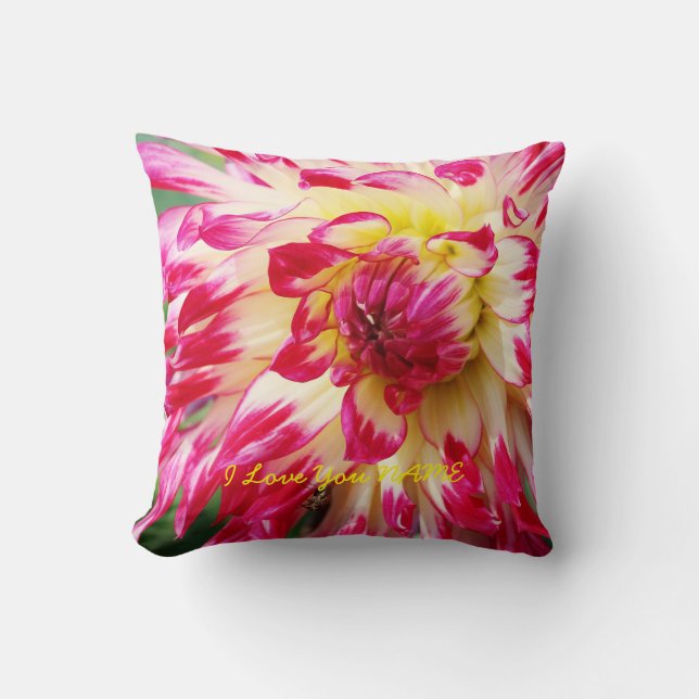 I Love You NAME Throw Pillow (Front)