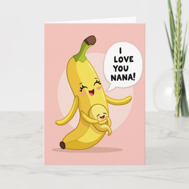 I Love You Nana Peach Card (Front)