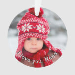 I Love You Nana With Two Photo Template Ornament at Zazzle