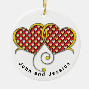 I Love You Note Card Design Ceramic Ornament