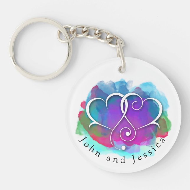 I Love You Note Card Design Keychain (Front)