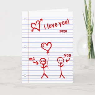 i love you notebook paper sketches holiday card