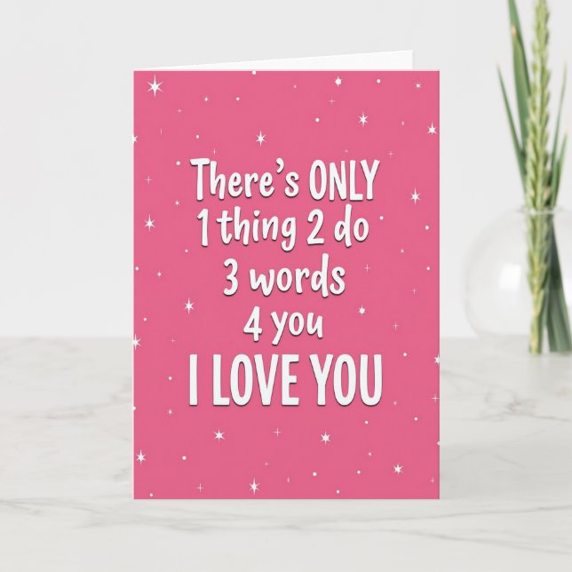 I Love You Number Message Card (Front)