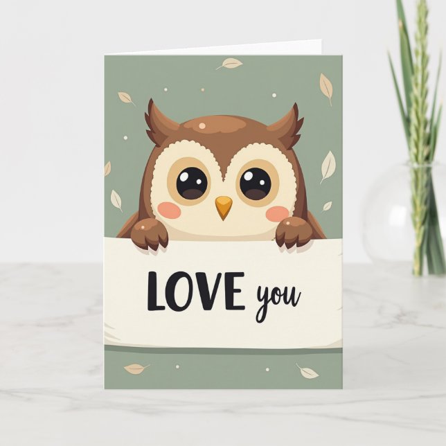 I Love You Owl Card (Front)