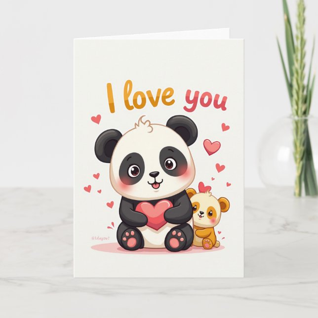 I Love You Panda Bear Card (Front)
