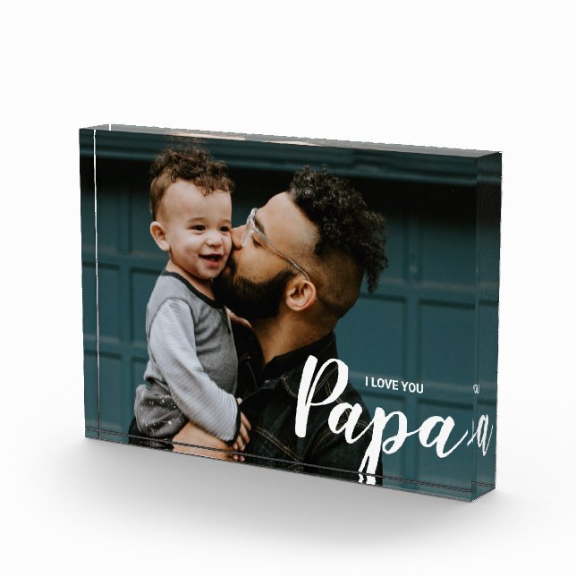 I Love You Papa Custom Photo Block (Right)