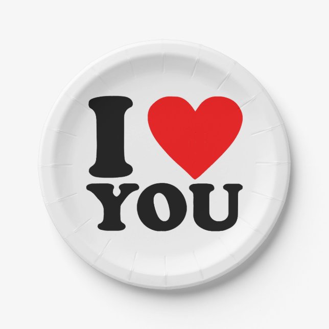 I Love You Paper Plates (Front)