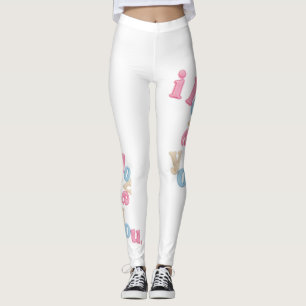 "i love you" Patch Art Leggings Aesthetic Print