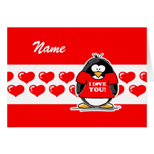 I Love You Penguin Card | Zazzle