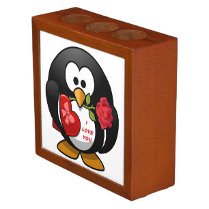 "I LOVE YOU" PENGUIN DESK ORGANIZER