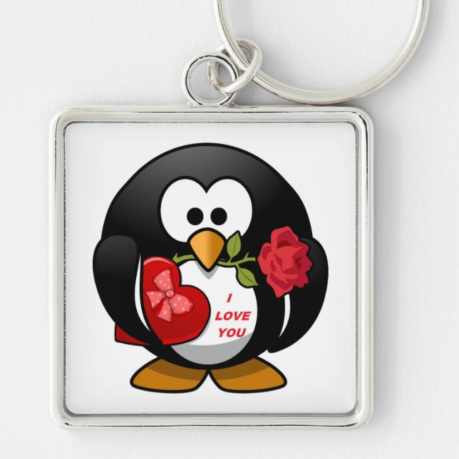 "I LOVE YOU" PENGUIN KEYCHAIN (Front)