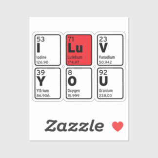 I Love You Periodic Table Sticker
