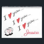 I Love You Personalized 12 Month Wall Calendar<br><div class="desc">I Love You Personalized 12 Month Wall Calendar with Love Inspirational Words for every month. Makes a great romance gift. 


Images used on this item are Officially licensed / © Graphics Factory.com</div>