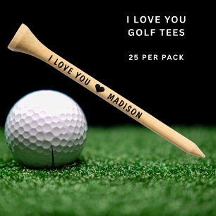 I Love You Personalized Custom Name Golf Tees