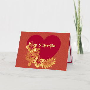 I Love You Personalized Gold Foil Folded Card