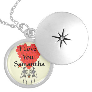 I love you personalized locket necklace